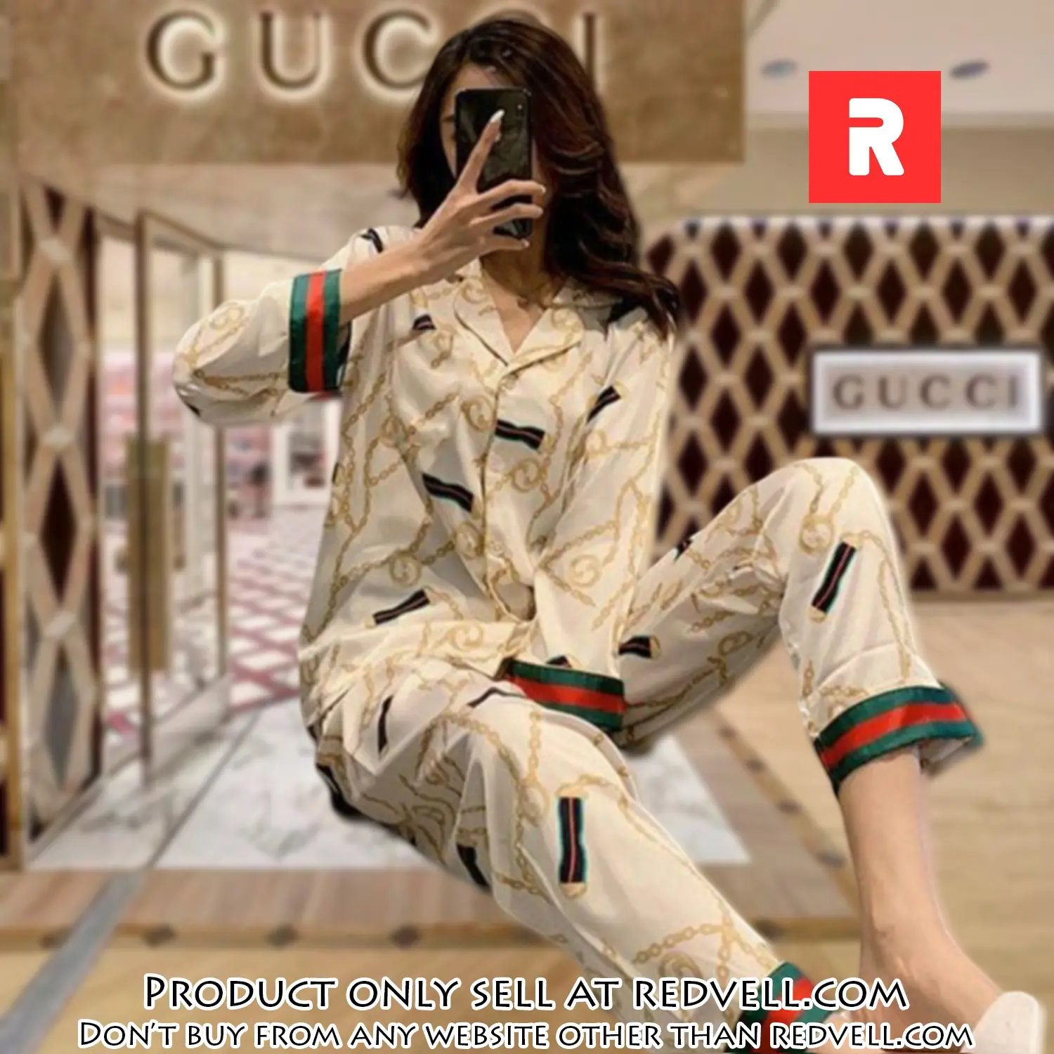 Trending luxury fashion gucci satin pajama set pjs1047 rv5544670
